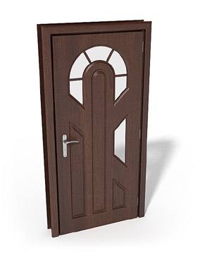 Solid Wood Door Model Series E : WALNUT COLOR